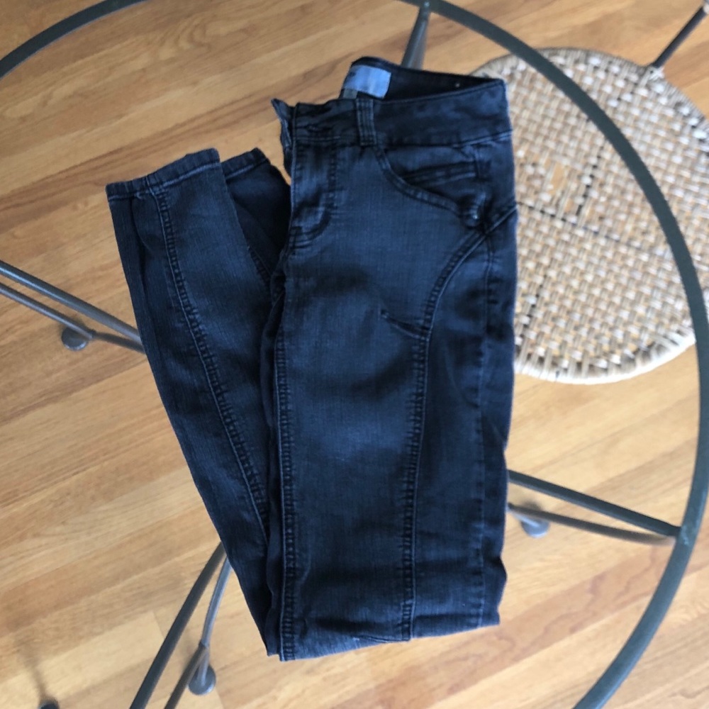 Washed Black Asymmetric jeans